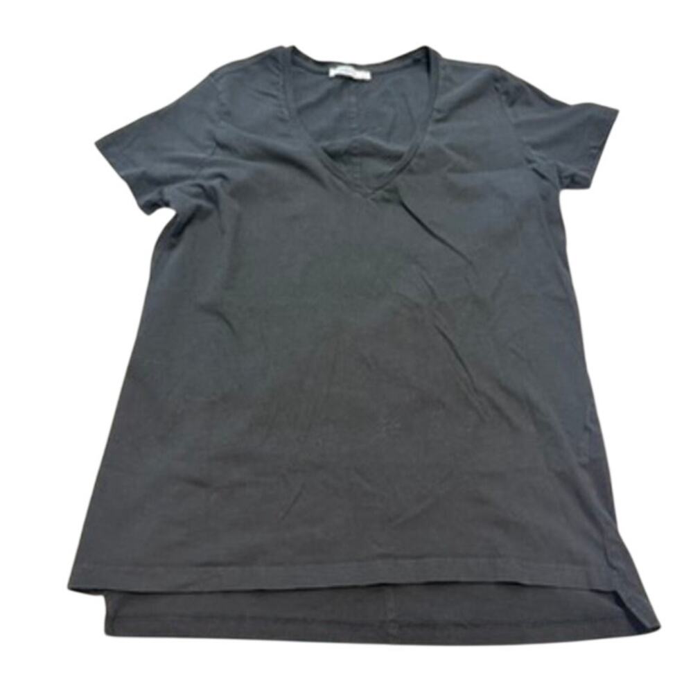 Zara Basic V-Neck T-Shirt in Black, Size XL